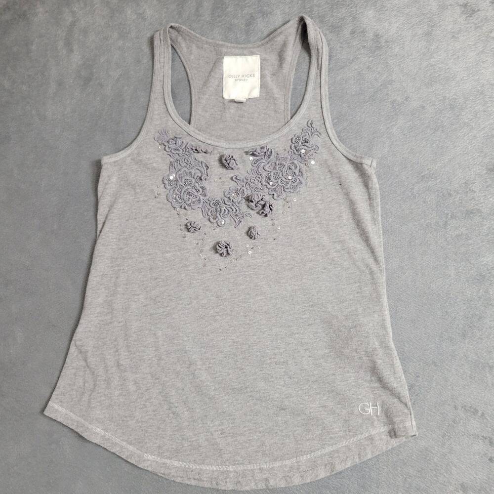 Gilly Hicks Shirt Womens Size Extra Small Grey Tank Top